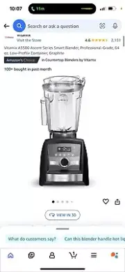 NEW ￼Vitamix Ascent Series A3500 Blender - Graphite