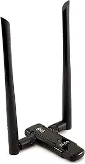 Alfa Long-Range Dual-Band Ac1200 Wireless USb 3.0 Wi-Fi Adapter W/2X 5Dbi External Antennas - 2.4Ghz 300Mbps / 5Ghz 867Mbps - 802.11Ac & A, B, G, N