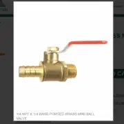1/4 NPT X 1/4 BARB FORGED BRASS MINI BALL VALVE # 944138