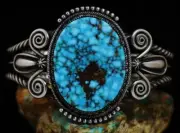 Steve Arviso Kingman Spiderweb Turquoise Bracelet