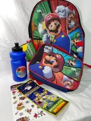 Boys Super Mario and Luigi Kids Backpack Lunchbox Set Back To School Supplies