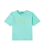 [Balmain Kids] Balmain Kids Logo cotton jersey T-shirt Y 14 green
