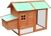 Chicken Cage Solid Pine Fir Wood 170x81x110 cm Outdoor Coop Pet House