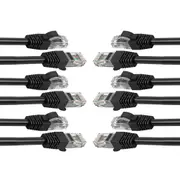 6PK Cruxtec 0.5m CAT6/RJ45 Network Lead Cable LAN Ethernet Internet Cord Black