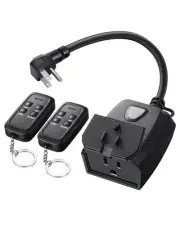 DEWENWILS Outdoor Dimmer for String Lights, Remote Control Plug, 100FT Range, Wa