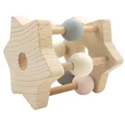 Hess Spielzeug Wooden 6.5cm Rattle Star Play Toy Baby/Infant 0m+ Natural Pink