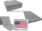 Gray Shikibuton Trifold Foam Bed 3x27x75, Foam Density 1.8 lbs, Studio Beds