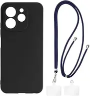 Crossbody/Neck Strap TPU Phone Case Combo Compatible with Tecno Pop 9 5G KL8H, Shockproof Protective Cover with Adjustable Lanyard