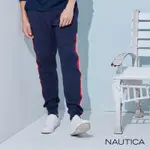 NAUTICA男裝 品牌LOGO撞色刷毛運動長褲-深藍