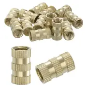 Knurled Insert Nuts, 16Pcs M8 x 18mm(L) x 10mm(OD) Thread Printing Brass Nuts