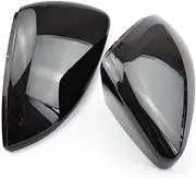 Replacement Covers 2PCS Mirror Covers Caps RearView Mirror Case Cover For Golf MK7 7.5 GTI 7 7R Carbon Bright Black Cover Car Accessory (Color : Black)