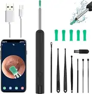 Ear Wax Removal Tool, Ear Cleaner Ear Wax Removal Tool with Camera, 1296P HD WiFi Earwax Remover Otoscope Kit with 6 LED Lights, Waterproof Ear Wax Removal Kit Visual Ear Scope Vacuum Cleaner (Style A)