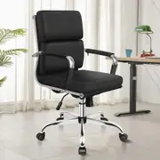 ALFORDSON Office Chair Ergonomic Paddings Black - Mid Back