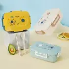 Cartoon Astronaut Lunch Box Picnic Lunch Box Astronaut Lunch Box with 3 for Kids