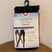 Spanx Assets Red Hot Label Body Size 1 Black Textured Three Stripe Mesh Tights