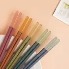 5 Pairs Plastic Chopsticks Multicolor Kitchen Chopsticks Alloy Chop Sticks Home