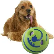 Leona Co Interactive Dog Toys Wobble Giggle Dog Ball for Medium Large Dogs, Wiggle Waggle Wag Funny Sounds Squeaky Active Ball Dog Toy for IQ Training Cleaning Teeth, Dogs Favorite Gift
