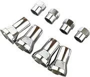 JECOMPRIS 4 Sets Tpms Tire Valve Stem Caps with Sleeve Covers Chrome Finish for American Cars Trucks Easy Installation Corrosion Resistant Durable Design
