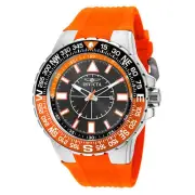 Invicta Men's Watch Aviator Compass Black and Orange Dial Silicone Strap 19268