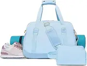 Sports Gym Bag for Women, Sport Duffle Workout Bags with Shoe Compartment & Wet Pocket, Small Womens Gym Bags
