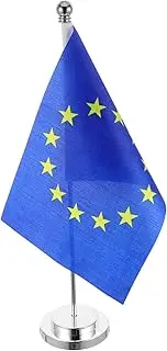 STOBOK Eu Flag Desk Runner Desk Flag Stand Base Office Decor Classroom Party Decorations