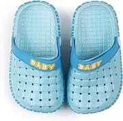 [Casazoe] Toddler Kids Boys Girls Cute Garden Water Clogs Alphabet Sandals Slip On Shoes Slipper Slides Lightweight Outdoor Summer Infant Children Beach Pool Shoes (Toddler/Little Kids)