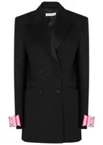 Mach & Mach Bow-embellished Wool Mini Blazer Dress - Black - 36 (UK8 / S) 36 (UK8 / S)