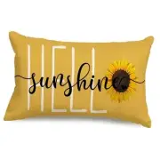 Hello Sunshine Sunflower Spring Summer Throw 12" x 20" (Pack of 1) Yellow