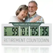 Countables Retirement Countdown Clock - Up to 999 Days LCD Digital Timer - Ea...