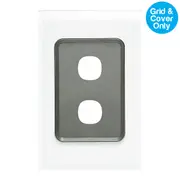 Clipsal Saturn 30 Series 2 Gang Grid & Plate Pure White