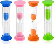 4PCS Sand Timers, 2 Minutes Sand Clock Timer Plastic Hourglass Timer for Classroom School, Brushing Children's Teeth - Pink Green Blue Orange