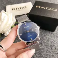 在飛比找蝦皮購物優惠-Rado 男女時尚商務合金錶殼網眼帶手錶石英禮物