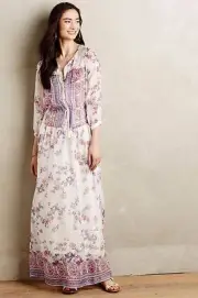 NWT ANTHROPOLOGIE SESTINA SILK MAXI DRESS by CYNTHIA VINCENT MP