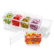 Ice Chilled Condiment Caddy with(2.5 cup), Condiment Server 5 Containers 1