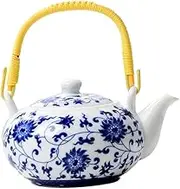 OFFSCH Large Capacity Porcelain Teapot Premium Chinese Tea Kettle for Home Office Easy to Clean Heat Resistant Ceramic Elegant Design for Entertaining Family and Friends