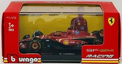 Bburago Formula 1 F1 Scuderia Ferrari SF24 2024 Charles Leclerc #16 Diecast Car