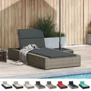 Sunbed with Floating Cushion Sun Lounger Daybed Lounge Bed Poly Rattan vidaXL