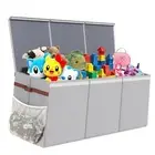 Extra Large Sturdy Toy Box, 40"x16"x14" Stuffed Animal Storage Bins Pure Grey