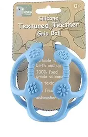 Koala Dream Silicone Textured Teether Grip Ball - Blue | BPA-Free, Sensory Toy, Easy to Hold