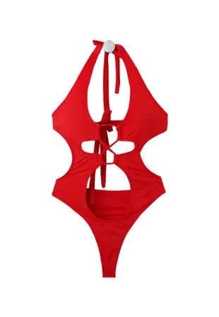LNN3247-LYCKA Summer Beach Swimsuit (Red)