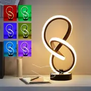 Vocevos Bedside Table Lamp Set of 2, LED Spiral Modern Table Lamp Nightstand ...