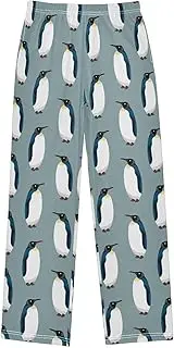 [ZZXXB] Lovely Penguin Pattern Boys Long Pants Soft Trousers Elastic Waist Kids Lounge Bottoms with Pockets S-XL