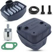 Adefol Chainsaw Exhaust Muffler Air Fuel Filter Line Replacement Parts for Husqvarna 357 359 357XP with Gasket Bolt Replace OEM for 503917601, 537010901