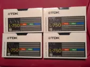 NOS (4) Super Avilyn L-750 VHS Video Cassette Factory SEALED Blank Tape Beta