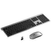 Dual-Mode Wireless Keyboard and Mouse Combo, Rechargeable 2.4G/Bluetooth Keyb...