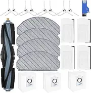 [Frexusuent] 21 Pcs Replacement for ECOVACS DEEBOT T10 Plus Robot Vacuum Cleaner, 1 Main Brush, 4 HEPA Filters, 3 Dust Bags,4 Mop Pads,8 Side Brushes Accessories Kit