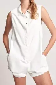 NEW OneTeaspoon OneTeaspoon WOMENS MINI BRAXTON UTILITY PLAYSUIT - WHITE