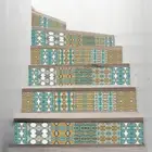 6Pcs Tile Floor Stair Stickers Bathroom Kitchen Decoration Waterproof PVC Decals