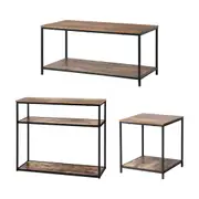 Oikiture Coffee Table Side End Table Console Tables Rack Shelf Hallway Display