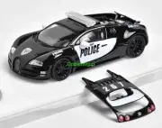 BA Mortal 1:64 Black Police Veyron SS Racing Sports Model Diecast Collect Car